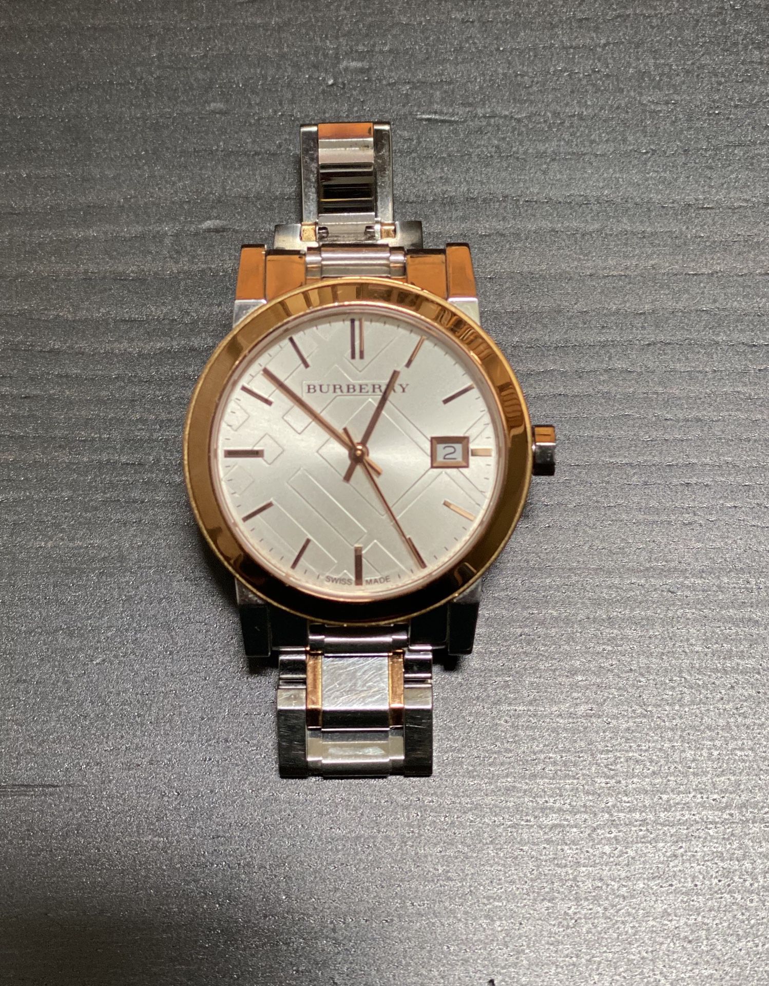 Women’s Burberry two-tone stainless steel bracelet watch