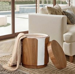 Wood Side Table with Hidden Storage, 18.5'' H