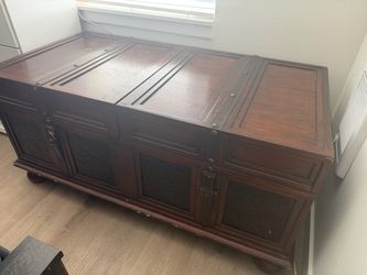 Vintage Wood Storage Trunk