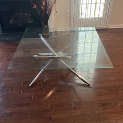 Over Sized Glass Coffee Table 