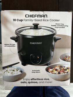 Chefman 10 Cup Rice Cooker With Steam Tray