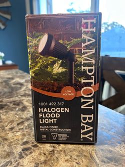 5 New Hampton Bay Low Voltage Halogen Flood Lights – $12 Each