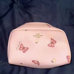 Coach Small Boxy Cosmetic Case With Butterfly Print 