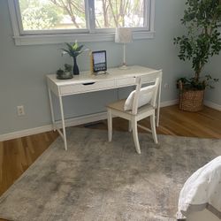 White Twin Bed And Desk 