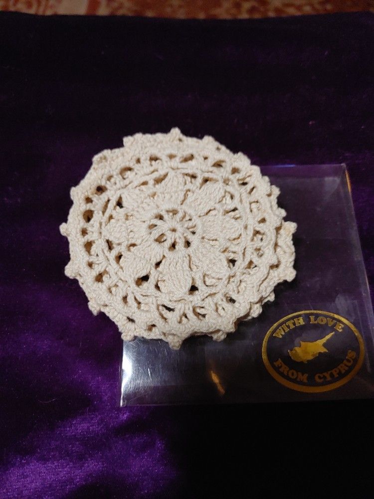 Crochet Coasters (3) Off White