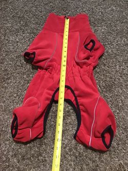 Dog Medium red polyester body suit
