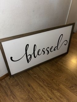 Huge Wooden Blessed Sign 