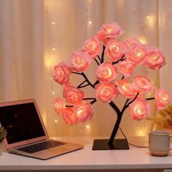 Integrated Set, Artificial Rose Tree Lamp, Lighting Artificial Flowers, Wedding Decoration Props, A Surprise Gift For Your Girlfriend, Romantic Bedroo