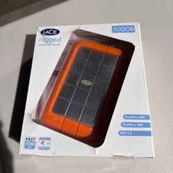 Lacie Rugged  500 GB Hard Drive - Portable HDD USB 2 - FireWire 800 & 400 - NIB