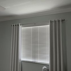 Gray Blackout Curtain Panel 96 Inches With Hooks