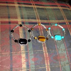 Costume Jewelry Set Of Three Bracelets 