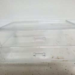 Clear Plastic Two-Drawer Jewelry Box