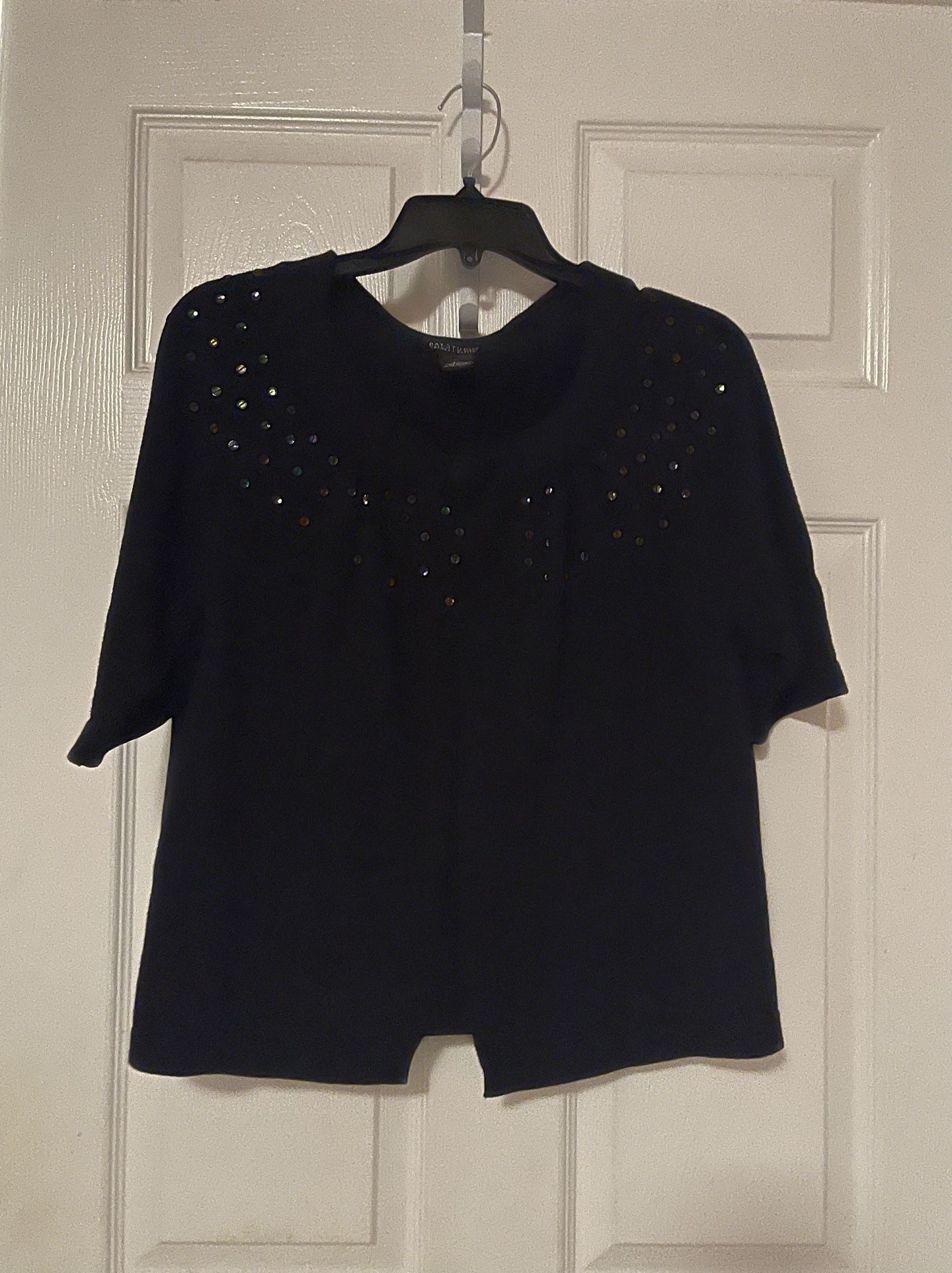 Sequin Short Open Sweater Size PL