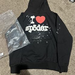 black i heart sp5der hoodie