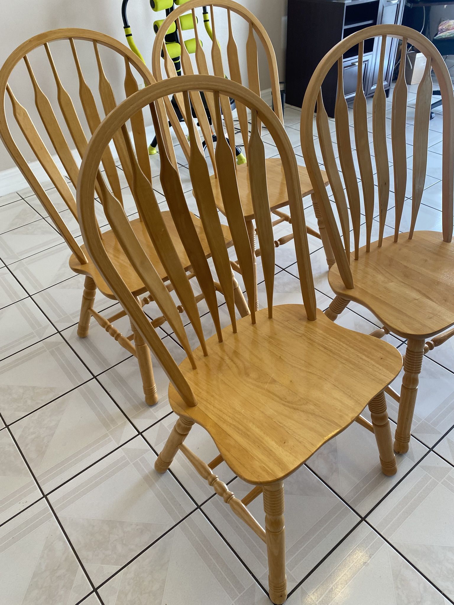 4 Solid Wood Chairs