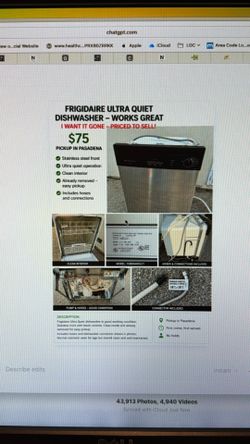 Frigidaire Ultra Quiet Dishwasher - Works great