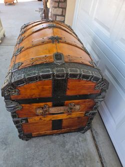 Antique Dome Top Steamer Trunk