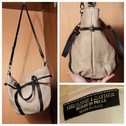 Borse In Pelle Made In Italy Genuine Leather Beige Brown Crossbody Purse With Handles for Sale in Federal Way WA OfferUp