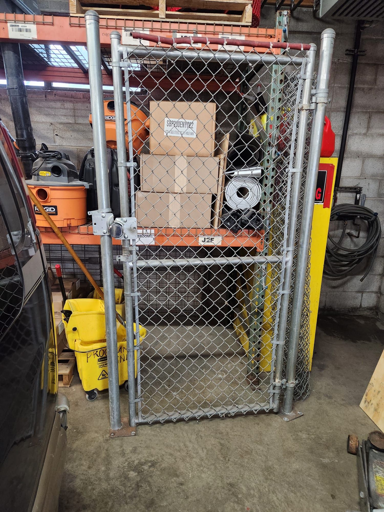 Chainlink door gate  and posts. 47 inches  x 7 ft tall.