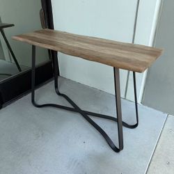 New In Box 47x17x31 Inches Tall Solid Wood Top Accent Console Writing Desk Table Steel Legs Modern contemporary Furniture 