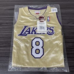 Mitchell & Ness Kobe Bryant Los Angeles Lakers Gold HOF Authentic Jersey Sz 40 Men’s Medium 