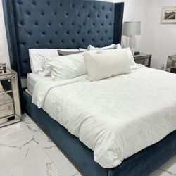 Blue King Size Bed