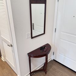 Classic Wood Console Table with Matching Mirror $150 OBO