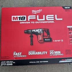 Milwaukee M18 Fuel 1-9/16” SDS Max Rotary Hammer Kit 2717-22HD