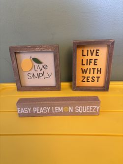 Inspirational lemon framed art