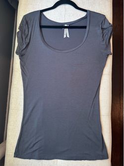 Charcoal Scoop Neck Soft Tee