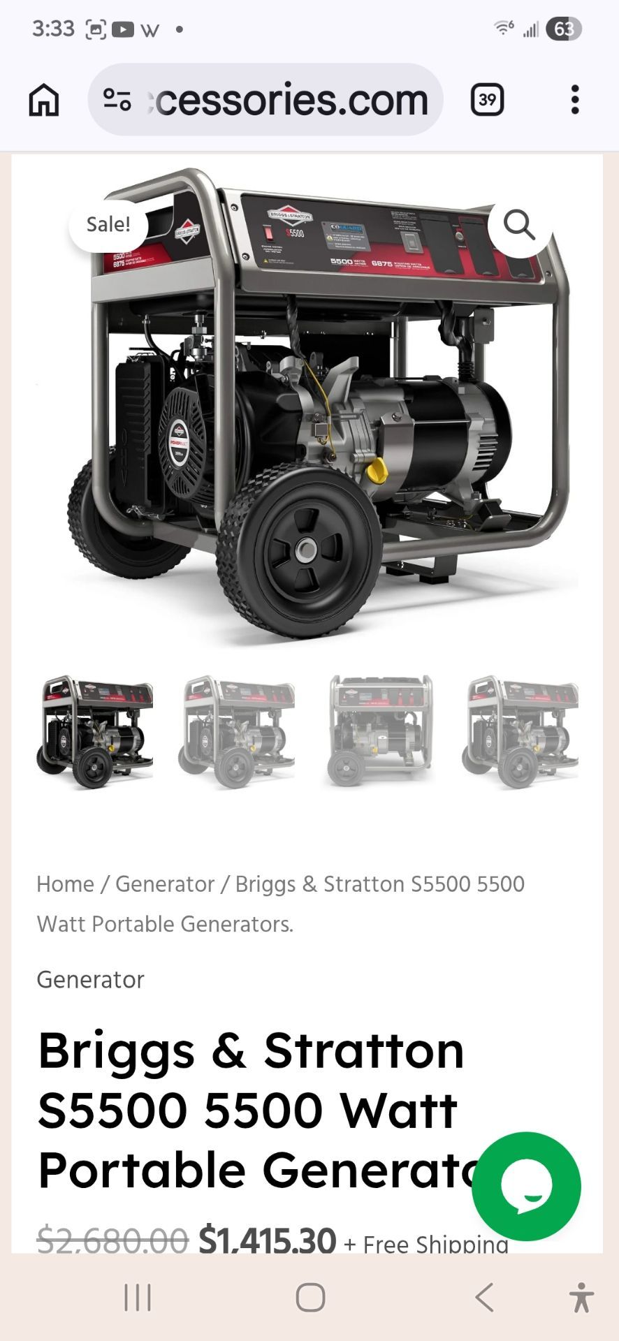 Briggs & Stratton S5500 Generator