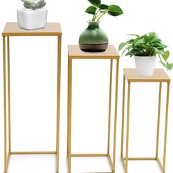 New Gold Set Of 3 Plant Stand/wedding Stands READ DESCRIPTION 