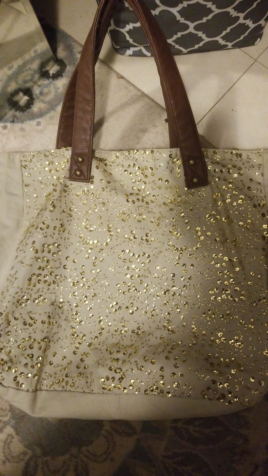 Large sequin tote bag