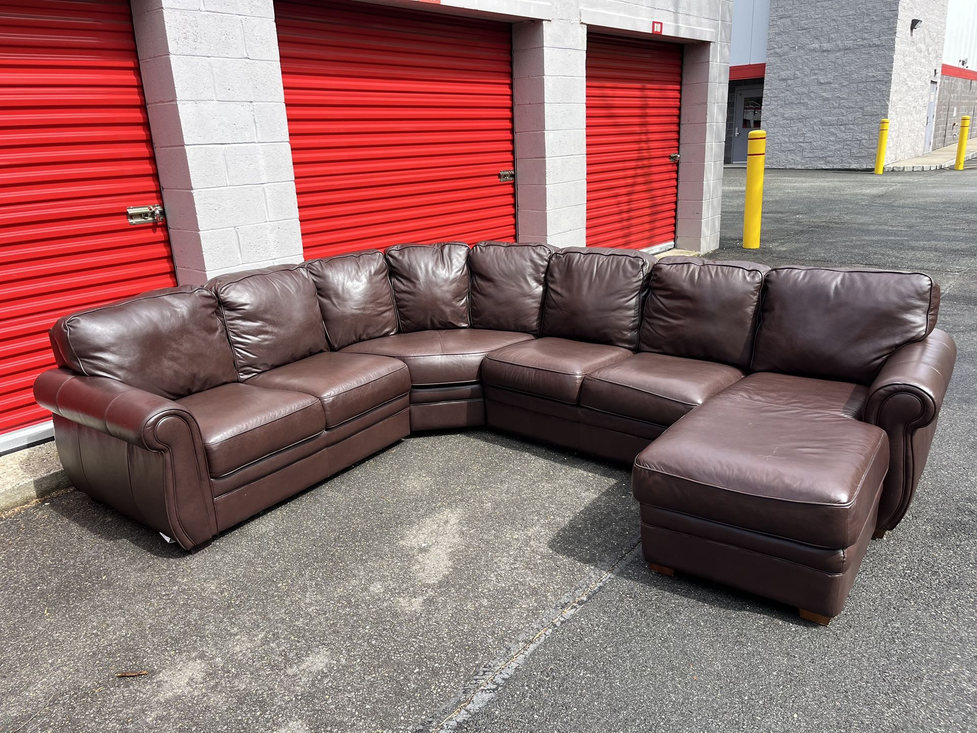 Palliser Brown 100% Real Leather Sectional Couch