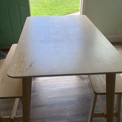 IKEA Simple Table With Two Benches 