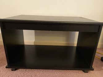 TV cart with wheels Black desk hutch