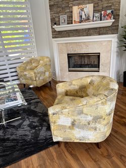Yellow living room chairs