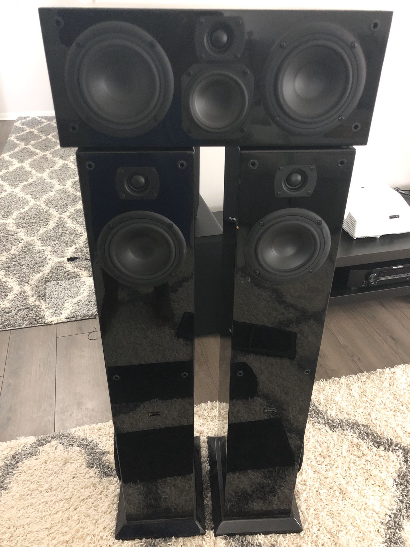 Aperion tower speakers and center channel