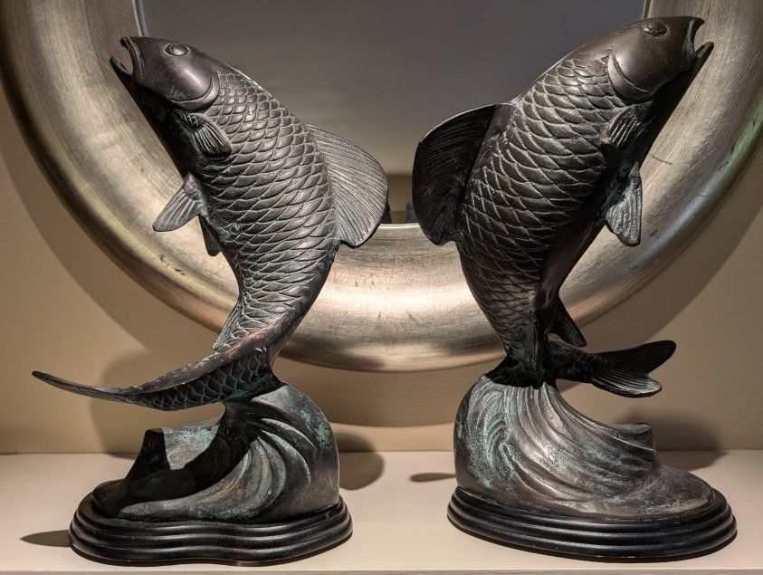 Metal Koi Fish Statues