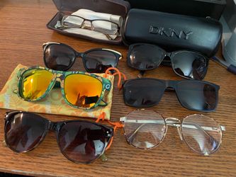 7 pairs sunglasses & prescription glasses Harley Davidson DKNY Ralph Lauren.