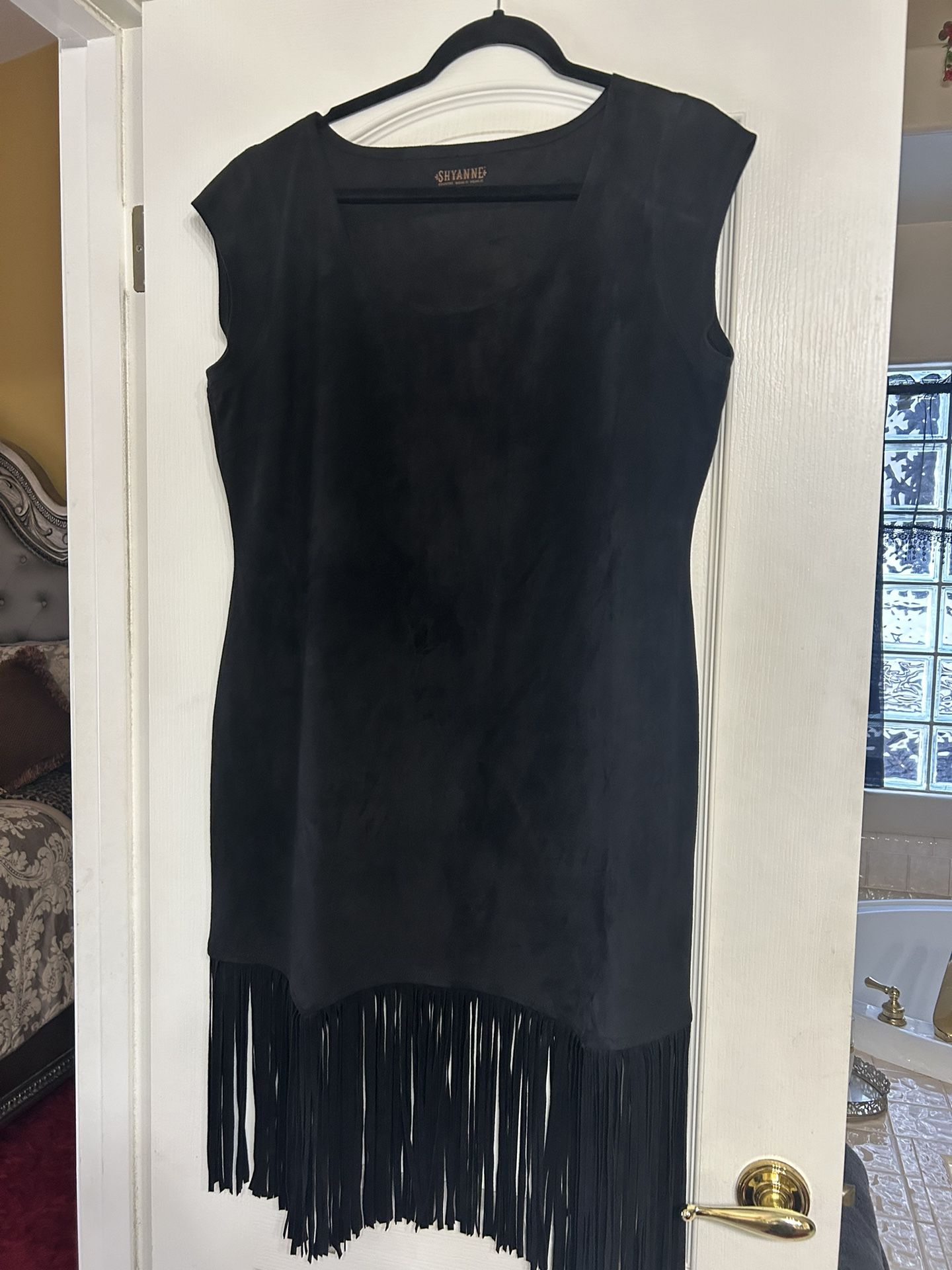 XL Black Shyanne Fringe Dress