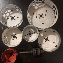 Assortment Of Hole Saws W/ Drill Attachment 