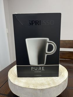 NESPRESSO PURE 4 pcs 2 sets: 2x mugs 2x saucers Brand New Discontinued RARE
