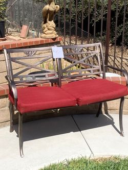 Solid metal bench (Chino Hills)