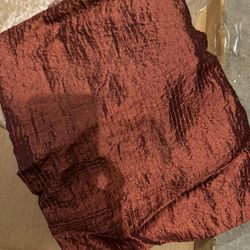 2 Panels Red Rod Pocket Crinkled Curtains 