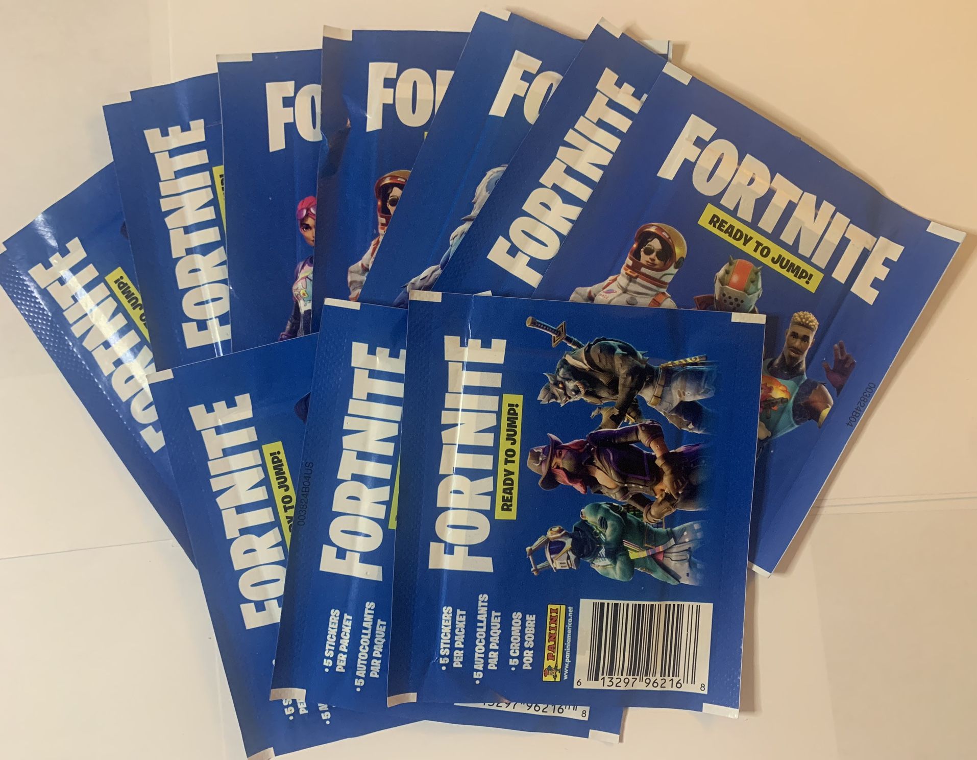 Fortnite Ready To Jump Sticker Collection, 2019 Panini, (10) Sealed Packs 50 Total Stickers