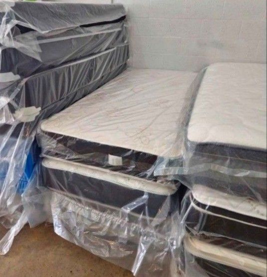 New TWIN SIZE MATTRESS WITH BOX SPRING SET COLCHONES NUEVOS TWIN
