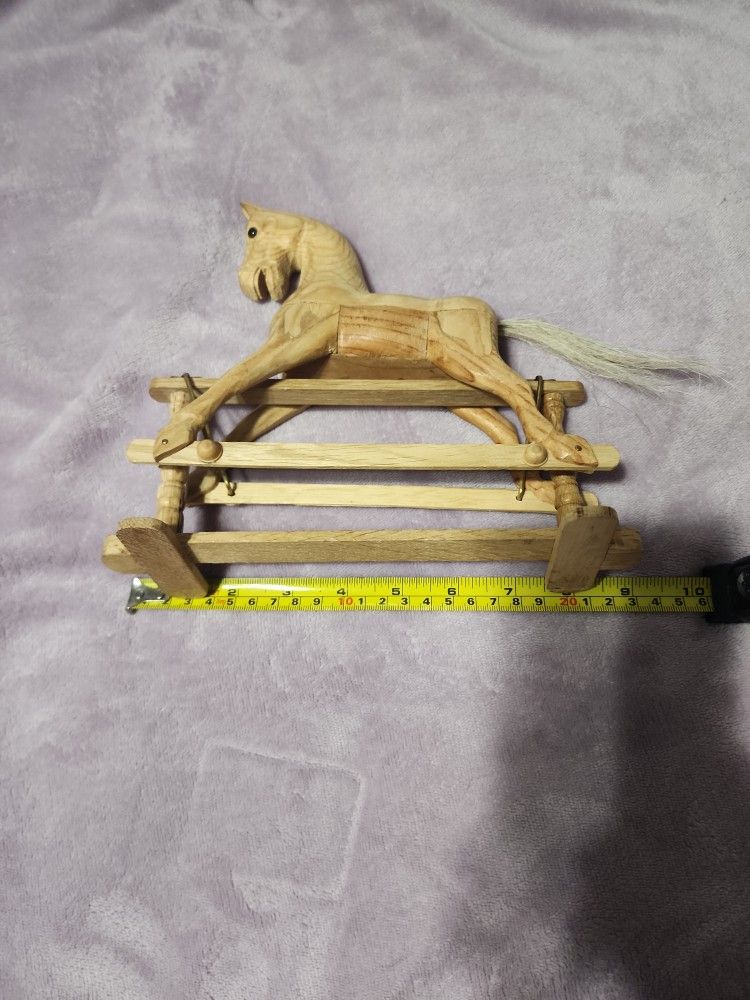 Vintage Collectable Toy Wooden Carved Rocking Glide Horse Small