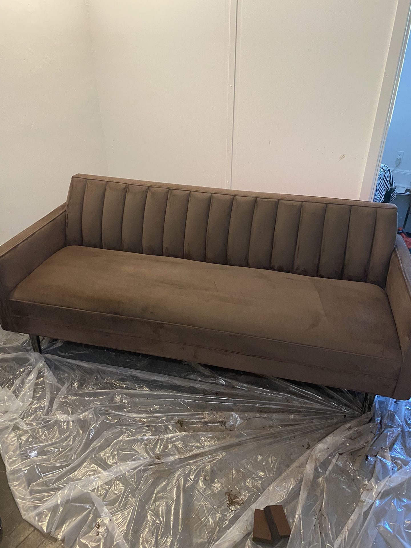 Velvet Vintage Room & Board Couch 