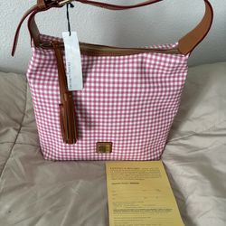 Dooney & Bourke Paige Satchel  - Pink & White 